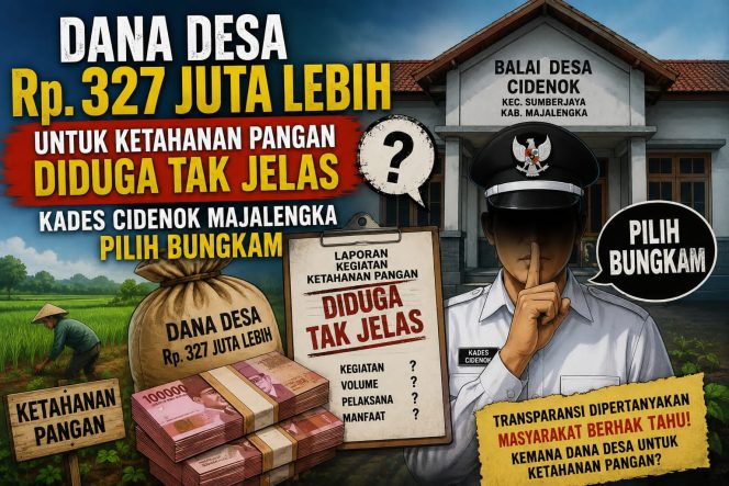 
					Dana Desa Rp. 327 Juta Lebih untuk Ketahanan Pangan Diduga Tak Jelas, Kades Cidenok Pilih Bungkam