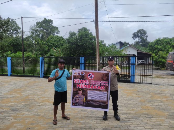 
					Cegah Karhutla, Polsek Pandih Batu Sosialisasi Larangan Bakar Lahan