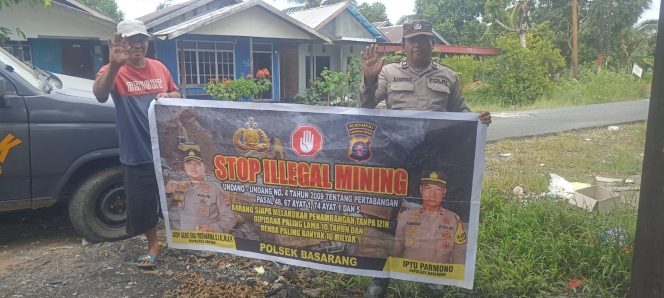 
					Polsek Basarang Sosialisi Larangan Ilegal Mining Di Wilayah Hukumnya