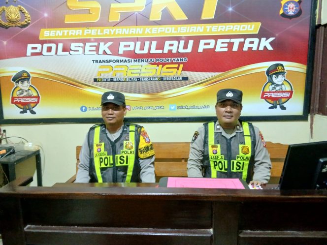 
					POLSEK PULAU PETAK LAKSANAKAN KEGIATAN SIAGA MAKO PADA MALAM HARI GUNA CIPTAKAN SITUASI AMAN