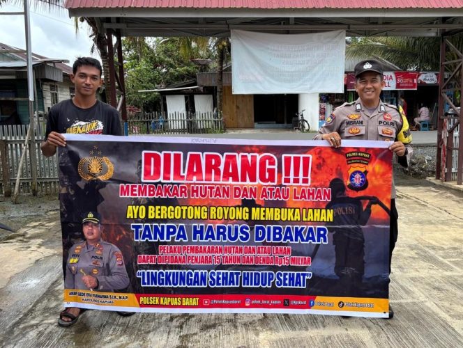 
					Cegah Karhutla Sejak Dini, Polsek Kapuas Barat Gencarkan Edukasi Tanpa Bakar