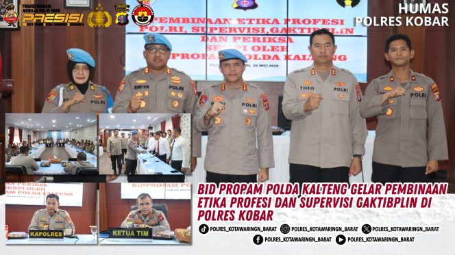 
					Bid Propam Polda Kalteng Gelar Pembinaan Etika Profesi dan Supervisi Gaktibplin di Polres Kobar