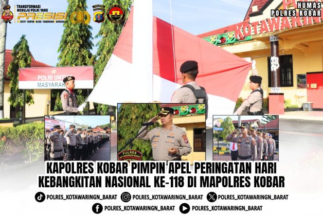 
					Kapolres Kobar Pimpin Apel Peringatan Hari Kebangkitan Nasional ke-118 di Mapolres Kobar