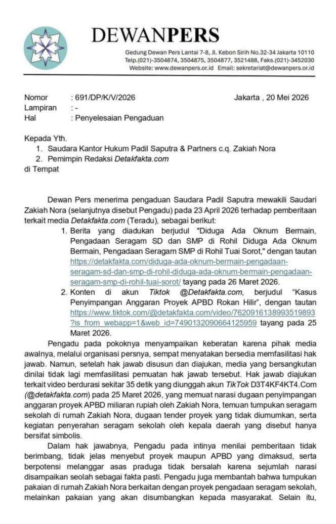 
					Dewan Pers Nyatakan Ada Pelanggaran, Ahmadi Diminta Hormati Proses Hukum