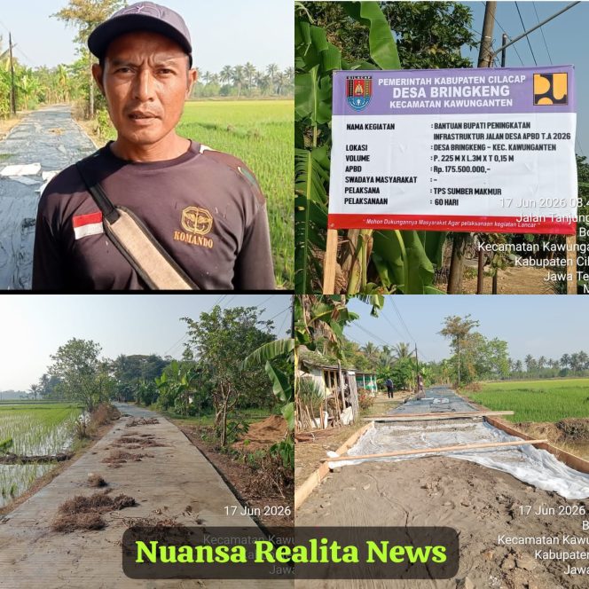 
					Pemerintah Kabupaten Cilacap Kucurkan Rp 175,5 Juta untuk Peningkatan Infrastruktur Jalan di Desa Bringkeng