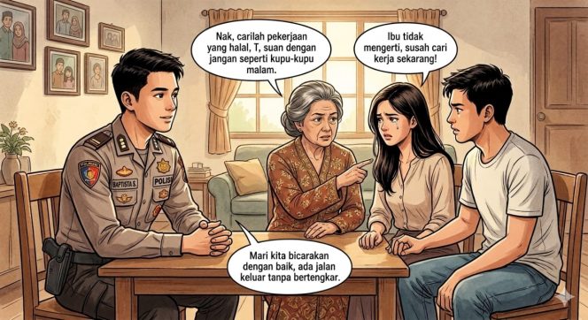 
					Cak Sam Polda Kalteng Mediasi Perseteruan Anak Dan Ibu Kandung, Gara-Gara Ibu “Kumpul Kebo” Dan “Kupu-Kupu Malam’. Ini Solusi Yang Diberikan