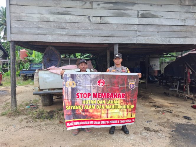 
					Jaga Kelestarian Alam, Polsek Tewah Sosialisasikan Maklumat Kapolda Kalteng Terkait Karhutla