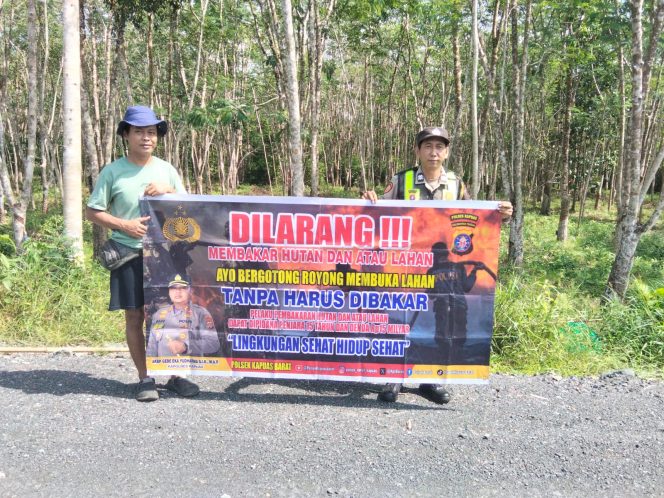 
					Cegah Karhutla, Polsek Kapuas Barat Gencarkan Kampanye Buka Lahan Tanpa Bakar dan Gotong Royong