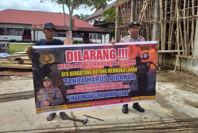 
					Cegah Kebakaran Hutan, Polsek Kapuas Barat Kampanyekan Buka Lahan Tanpa Bakar di Desa Saka Mangkahai