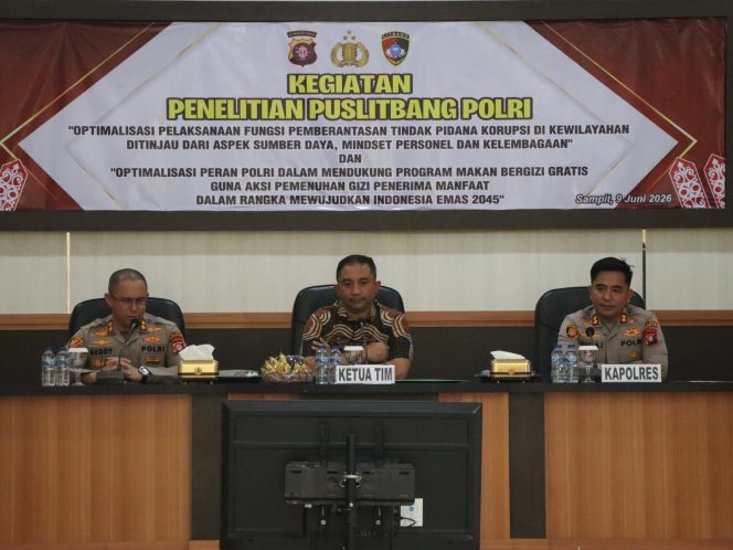 
					Polres Kotim Menerima Kunjungan Puslitbang Mabes Polri