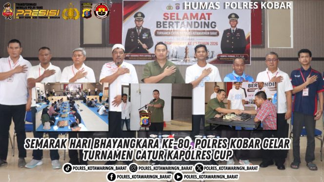 
					Semarak Hari Bhayangkara ke-80, Polres Kobar Gelar Turnamen Catur Kapolres Cup