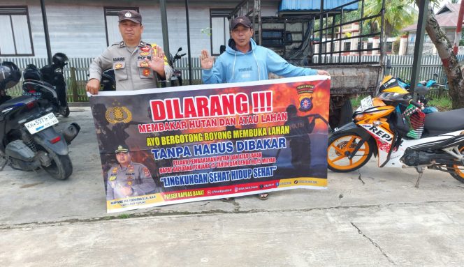 
					Cegah Kerusakan Lingkungan, Polsek Kapuas Barat Gencarkan Imbauan Larangan Karhutla ke Warga