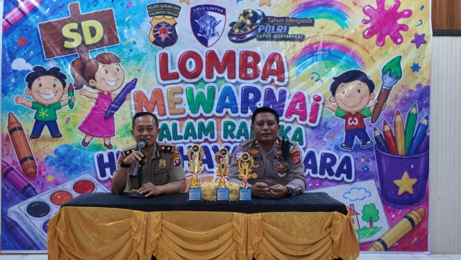 
					Lomba Mewarnai Seru!, Polres Gunung Mas Asah Kreativitas Puluhan Anak