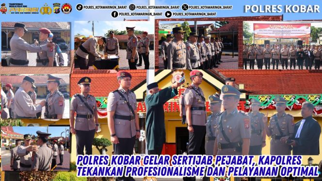 
					Polres Kobar Gelar Sertijab Pejabat, Kapolres Tekankan Profesionalisme dan Pelayanan Optimal