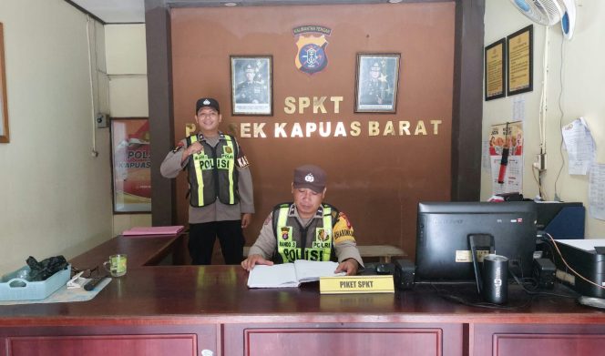 
					Antisipasi Gangguan Kamtibmas, Personel Polsek Kapuas Barat Siaga Jaga Mako