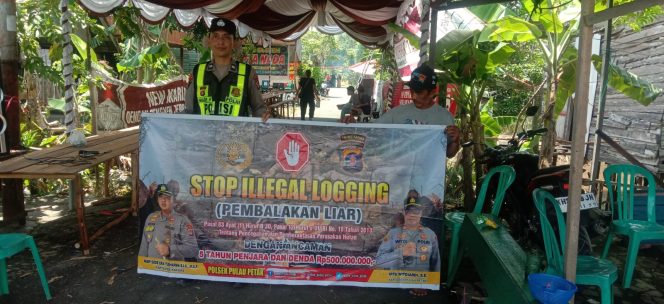 
					SOSIALISASI PENEBANGAN HUTAN SECARA LIAR (ILEGAL LOGING) OLEH PERSONIL POLSEK PULAU PETAK