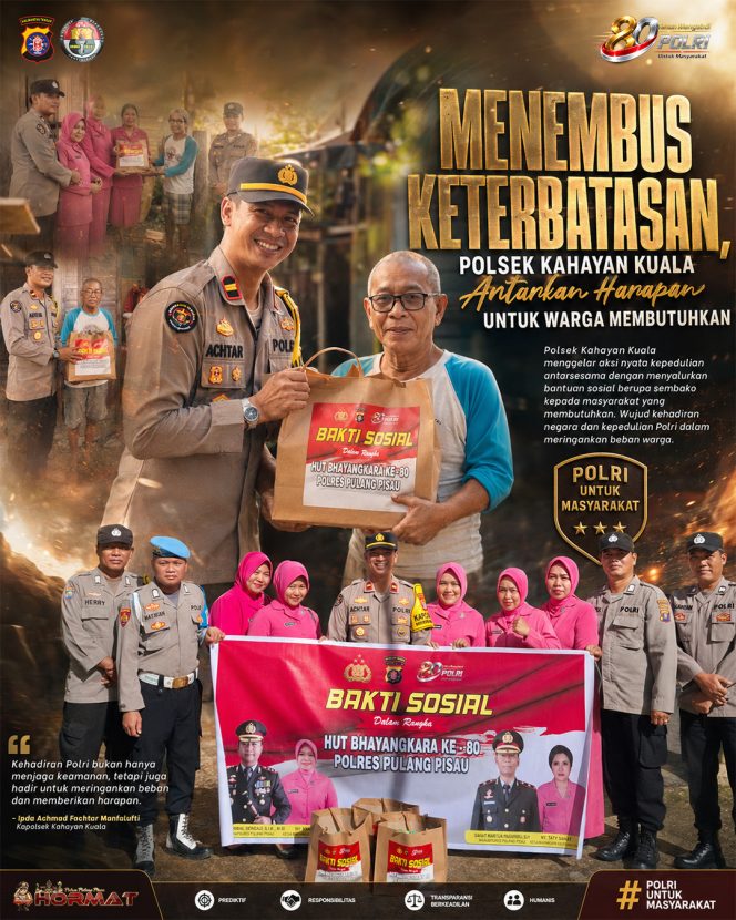 
					Menembus Keterbatasan, Polsek Kahayan Kuala Antarkan Harapan untuk Warga Membutuhkan