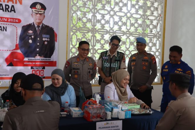 
					Sentuhan Sosial Delapan Dekade Bhayangkara, Polres Sukamara Sukseskan Bakti Kesehatan Terpadu