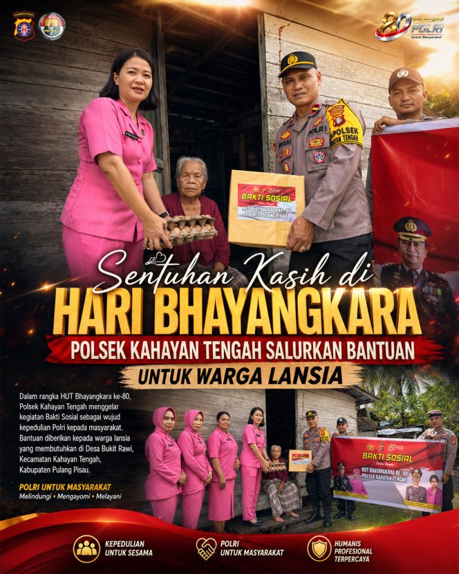 
					Sentuhan Kasih di Hari Bhayangkara, Polsek Kahayan Tengah Salurkan Bantuan untuk Warga Lansia
