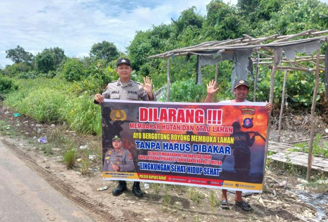 
					Antisipasi Kebakaran Hutan, Polsek Kapuas Barat Gencar Berikan Imbauan Karhutla di Mandomai