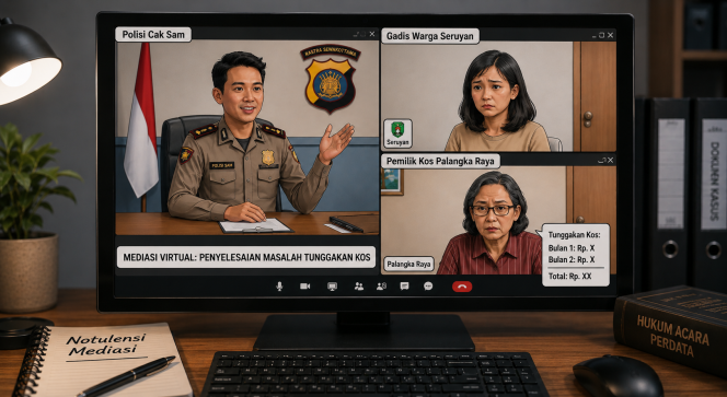 
					Sudah Pulkam Tapi Uang Kos 2 Bulan Tak Dibayar Dan Komunikasi Diblokir, Anak Pemilik Kos di Palangka Raya Curhat Vrtual ke Cak Sam Polda Kalteng, Gadis Warga Seruyan Dibina Dan Dimediasi Virtual