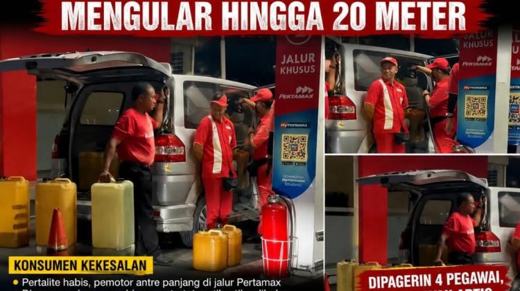 Diduga Dahulukan Puluhan Jerigen, Antrean Pemotor di SPBU Jimbaran Mengular 20 Meter, Warga Pertanyakan Prioritas Pelayanan