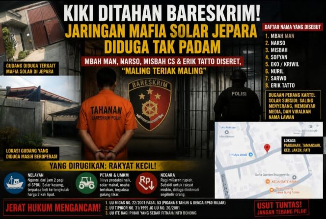 
					Jaringan Mafia Solar Jepara Diduga Tak Padam, Muncul Nama Mbah Man, Narso, Misbah CS dan Erik Tatto!