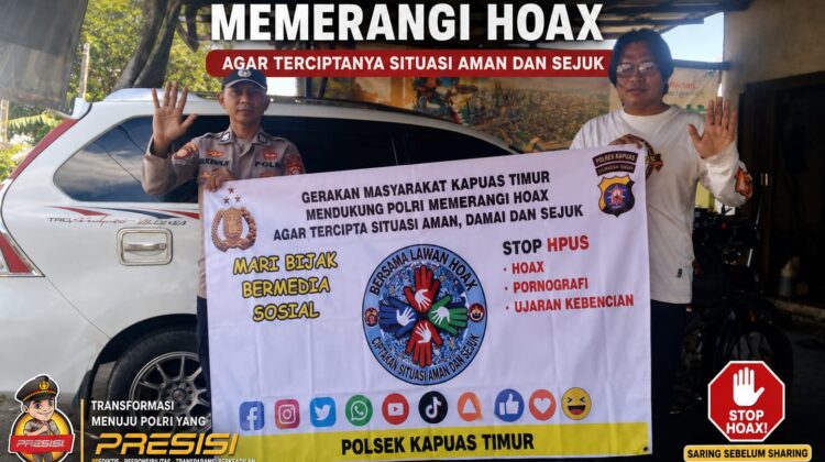 Sosialisasi Gerakan Masyarakat Mendukung Polri dalam Mencegah dan Memerangi Hoax, demi terciptanya Situasi yang aman dan sejuk.