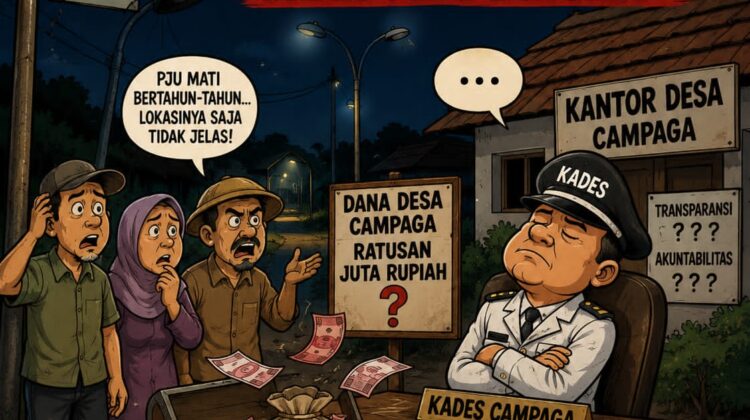 Diduga PJU Mati, Lokasi Tak Jelas: Ke Mana Larinya Ratusan Juta Dana Desa Campaga? Kades Pilih Bungkam