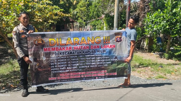 Cuaca Panas Rawan Karhutla  Polsek Kapuas Hilir Ajak Warga  Agar Tidak Membuka Lahan Dan Kebun Dengan Cara Di Bakar