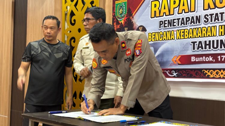 Wakapolres Barsel Hadiri Rakor Penetapan Status Darurat Siaga Bencana Karhutla Di Kabupaten Barsel