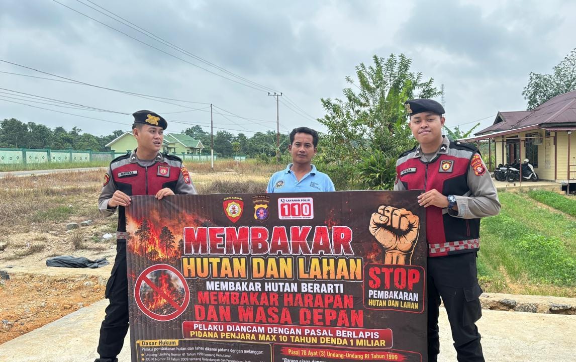 Sat Samapta Polres Murung Raya Gencarkan Sosialisasi Larangan Karhutla dan Maklumat Kapolda Kalteng
