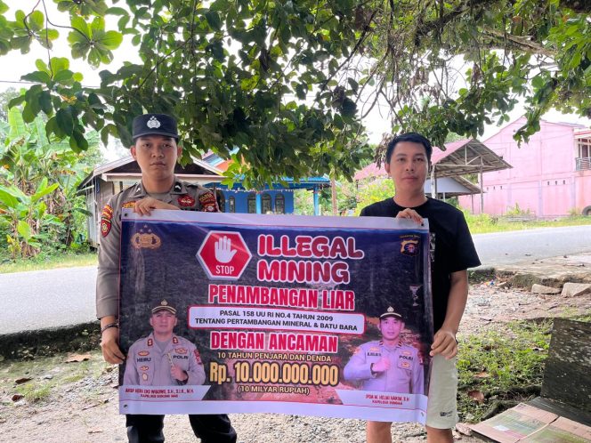 
					Personel Polsek Rungan Gencarkan Aksi Imbaun Cegah Illegal Mining