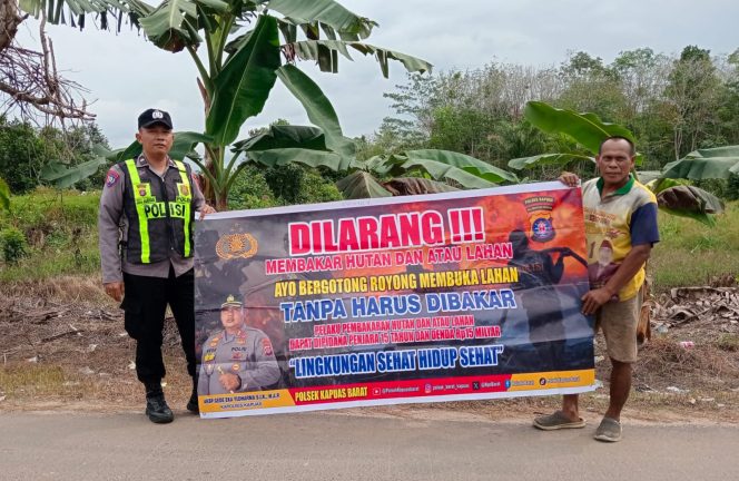 
					Memasuki Musim Kemarau, Personel Polsek Kapuas Barat Tak Hentinya Sosialisasikan Larangan Membakar Hutan dan Lahan
