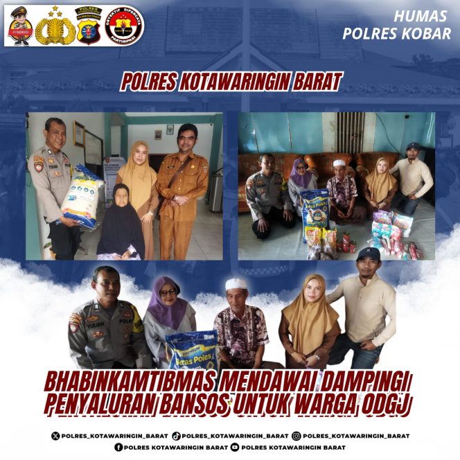 
					Bhabinkamtibmas Mendawai Dampingi Penyaluran Bansos untuk Warga ODGJ