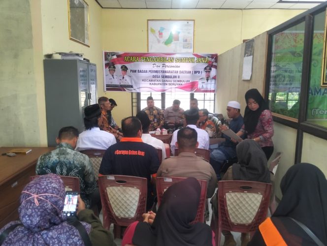
					BHABINKAMTIBMAS HADIRI KEGIATAN PEMBERHENTIAN DAN PENGANGKATAN ANGGOTA BPD SEMBULUH II