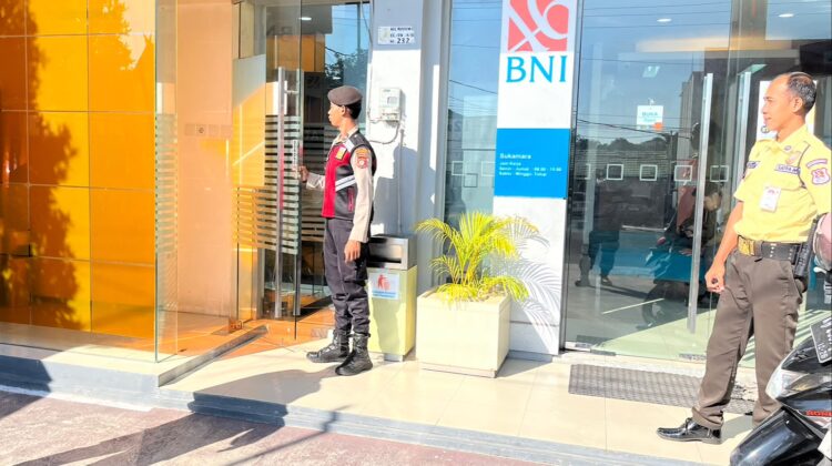 Amankan Objek Vital Finansial Perkotaan, Sat Samapta Polres Sukamara Pantau Bank BNI