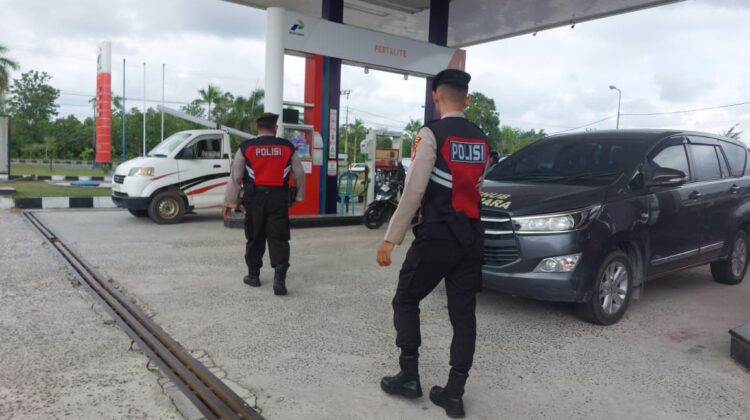 Monitor Aktivitas Niaga Bahan Bakar, Sat Samapta Polres Sukamara Cek Sektor SPBU Pagi Hari