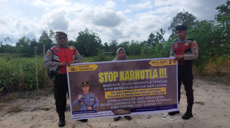 Mitigasi Dini Bencana Lingkungan, Sat Samapta Polres Sukamara Gencarkan Sosialisasi Cegah Karhutla