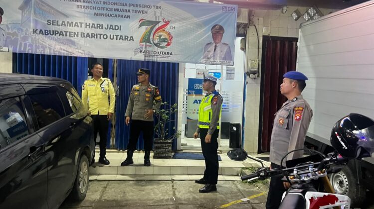 PAMAPTA Polres Barito Utara Bersama Anggota Piket Laksanakan Patroli Malam di Tempat Keramaian dan Objek Vital