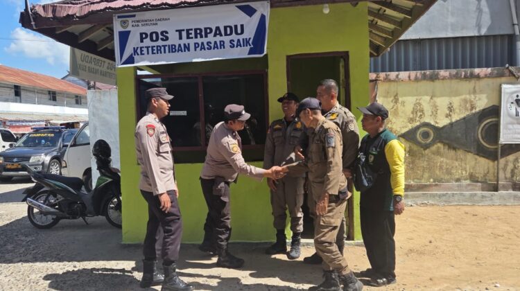 PATROLI POLSEK SERUYAN HILIR PASTIKAN AKTIVITAS MASYARAKAT DI PASAR SAIK BERLANGSUNG AMAN