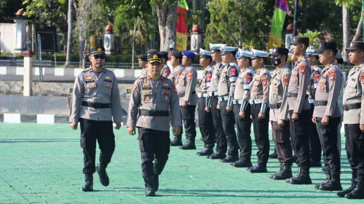 Uji Kesiapsiagaan Pasukan dan Peralatan, Polres Sukamara Gelar Apel Sarpras Kontingensi Aman Nusa II 2026