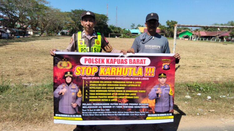 Cegah Karhutla Sejak Dini, Polsek Kapuas Barat Ajak Warga Buka Lahan Tanpa Bakar