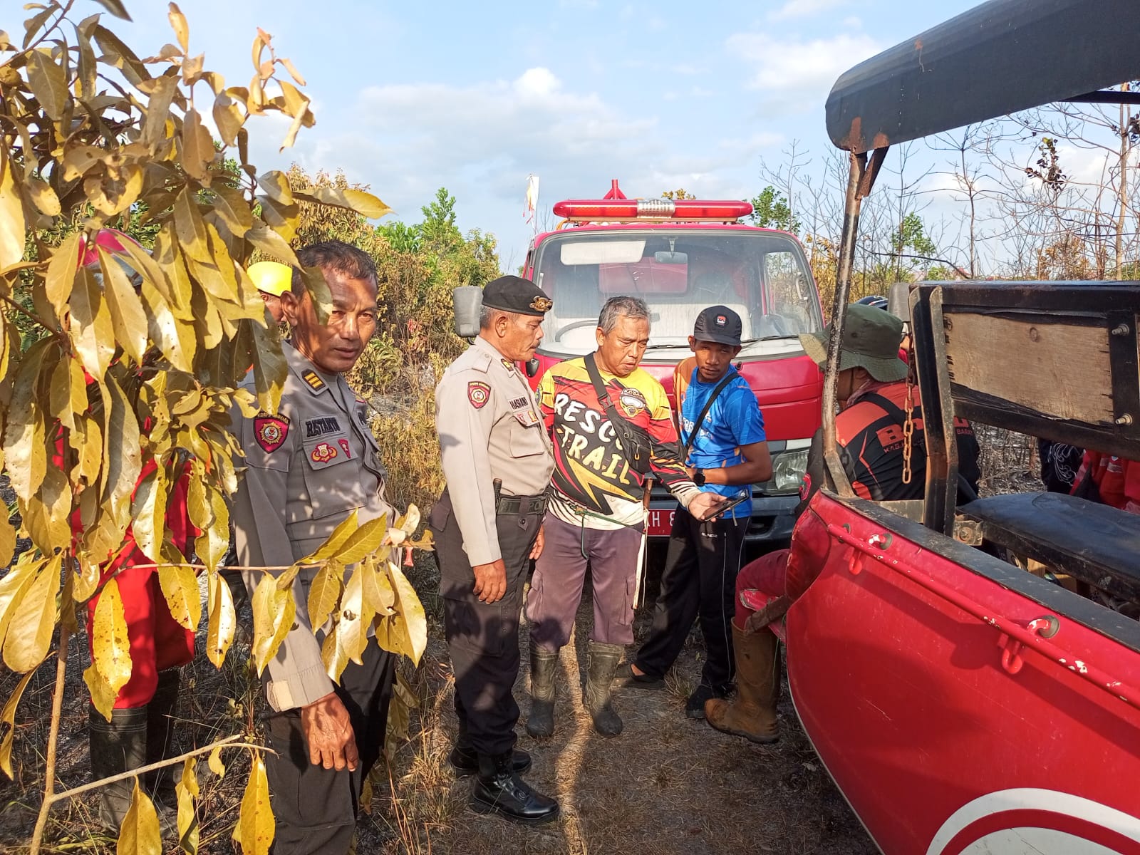 Bersinergi Padamkan Karhutla, Polres Kobar Verifikasi Titik Hotspot Di Pasir Panjang
