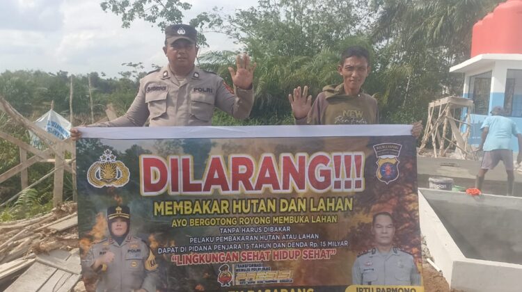 Cegah Terjadinya Karhutla, Anggota Polsek Basarang Lakukan Sosialisasi Secara Rutin