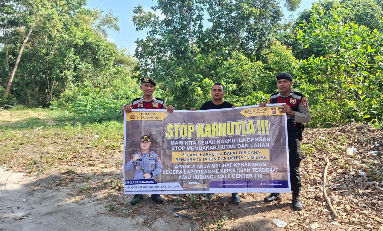 Antisipasi Musim Kemarau, Sat Samapta Polres Sukamara Gencarkan Imbauan Pencegahan Karhutla ke Masyarakat