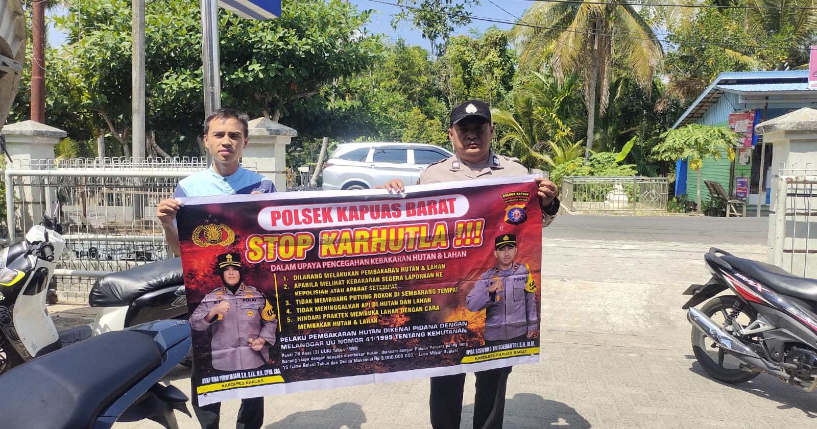 Cegah Kebakaran Hutan dan Lahan, Polsek Kapuas Barat Intensifkan Imbauan Karhutla di Mandomai