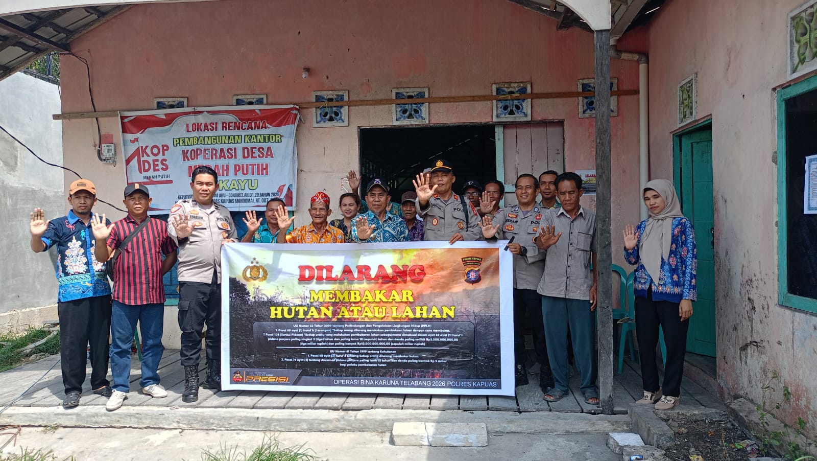Cegah Karhutla dari Desa, Polres Kapuas Gandeng MPA dan Warga Sei Kayu Perkuat Gerakan Tanpa Bakar