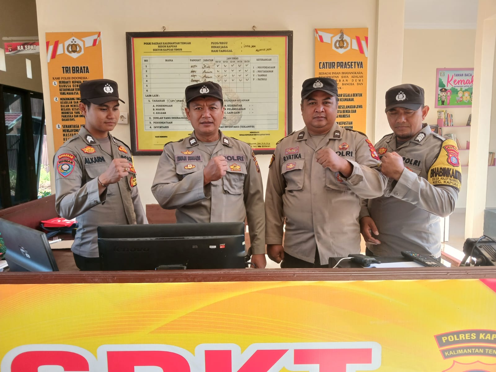 POLSEK KAPUAS TIMUR RUTIN LAKSANAKAN SIAGA PENJAGAAN MAKO, CEGAH ANCAMAN MAUPUN GANGGUAN KAMTIBMAS