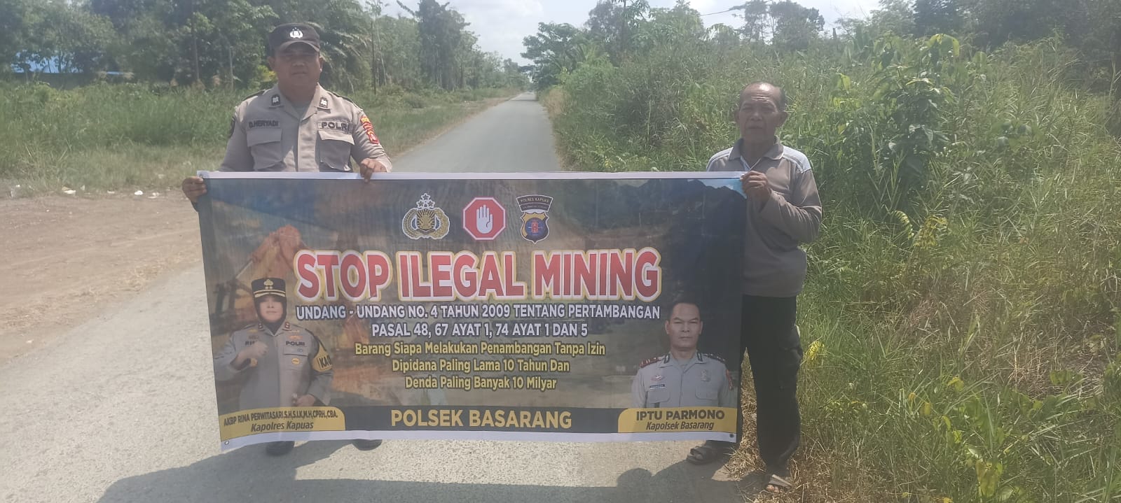 Polsek Basarang Sosialisi Larangan Ilegal Mining Di Wilayah Hukumnya